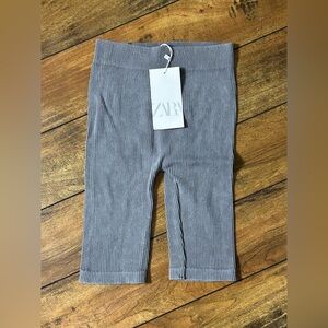 Zara Ribbed Knit Biker Shorts Gray XS/S NWT